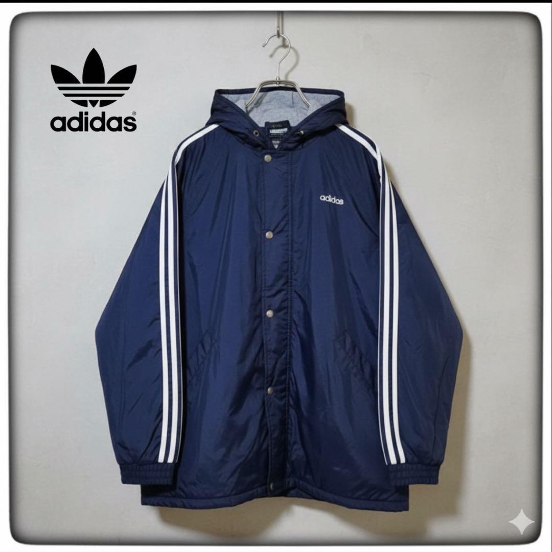 90s adidas 万国旗タグ ナイロンジャケット L マカオ製 トレフォイル