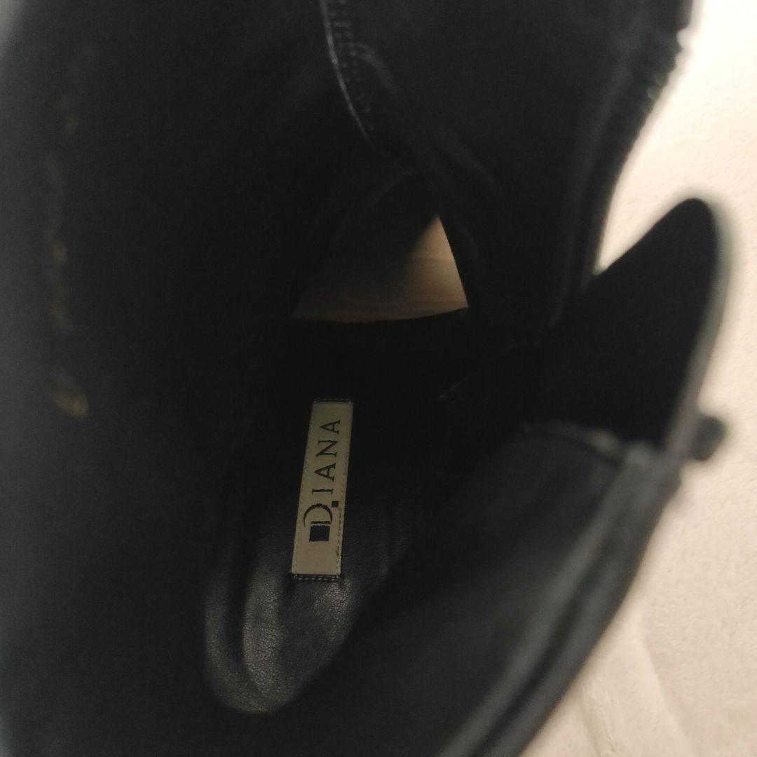 定番 DIANA ダイアナ ショートブーツ 本革 レザー ブラック 23.5cm