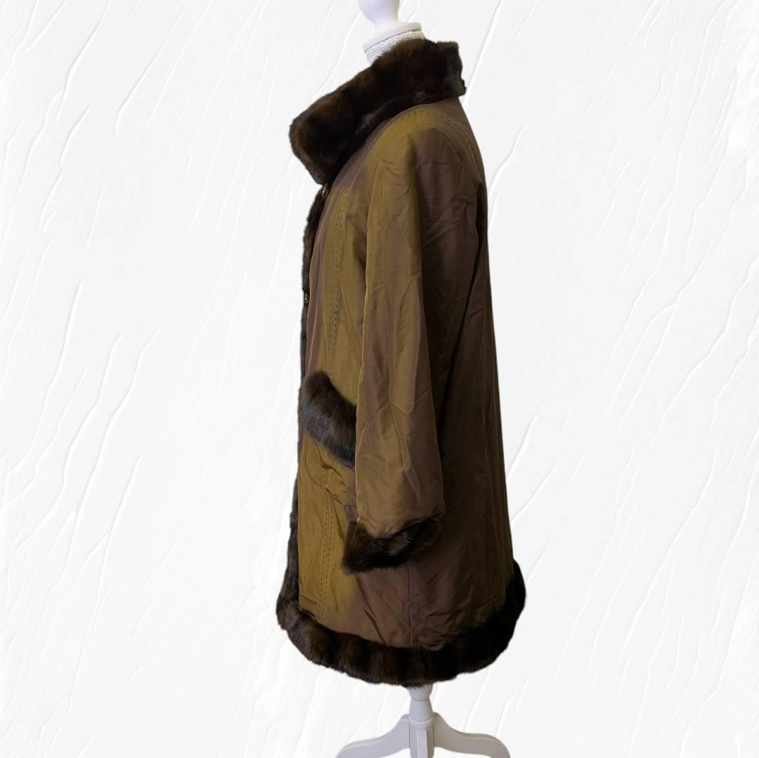 BALMAIN バルマン 毛皮 コート リバーシブル シルク100％ 9号