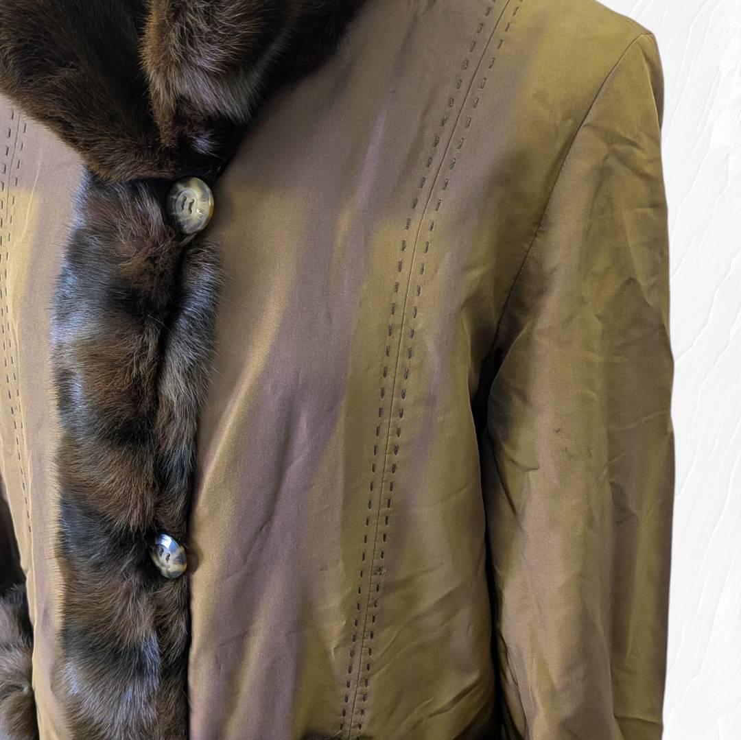 BALMAIN バルマン 毛皮 コート リバーシブル シルク100％ 9号