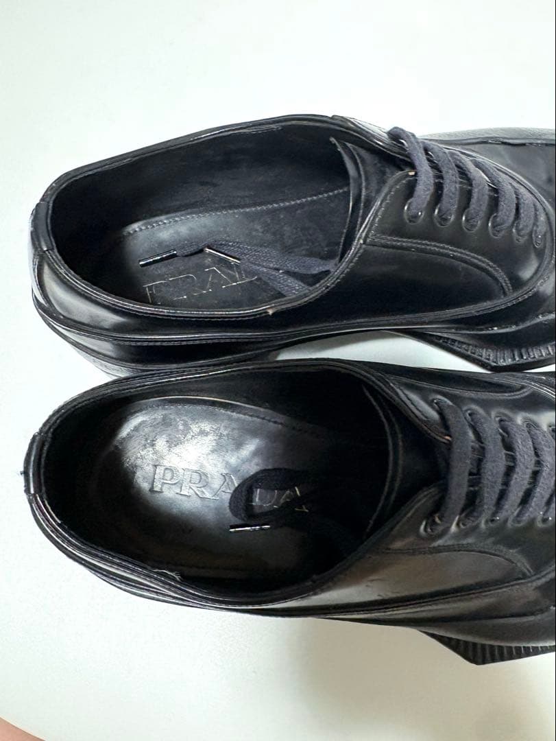 名作 プラダ12AW ラバーソールドレスシューズ6 美品