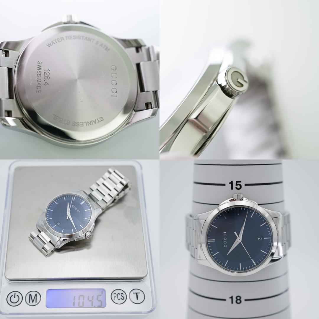 稼働】GUCCI 126.4 Gタイムレス メンズ ネイビー文字盤 腕時計 - メルカリ