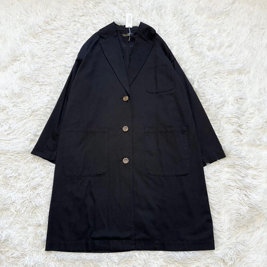 ✨未使用タグ付き✨ HUG Ō WäR コットンツイルショップコート ブラック 5fdaf39ee80b69794ad05303d1daba