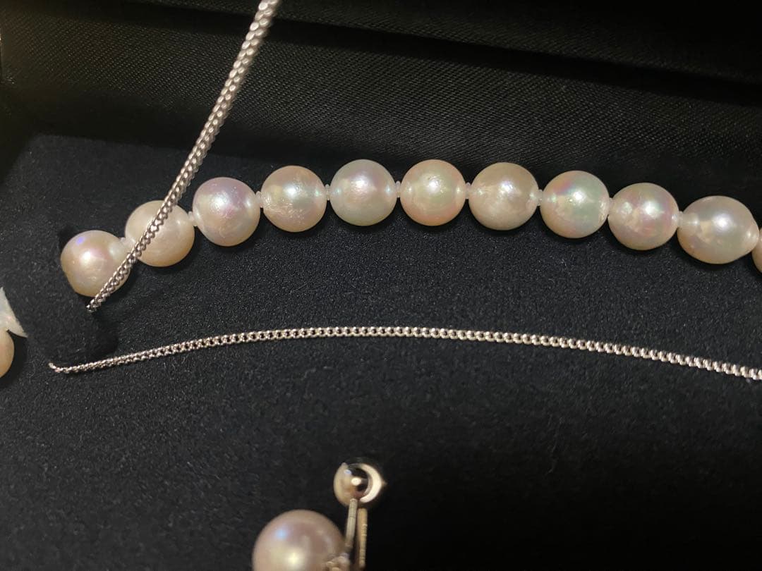 あこや真珠3点セット【ネックレス・イヤリング】鑑別書付　8.5〜9.0mm 大粒