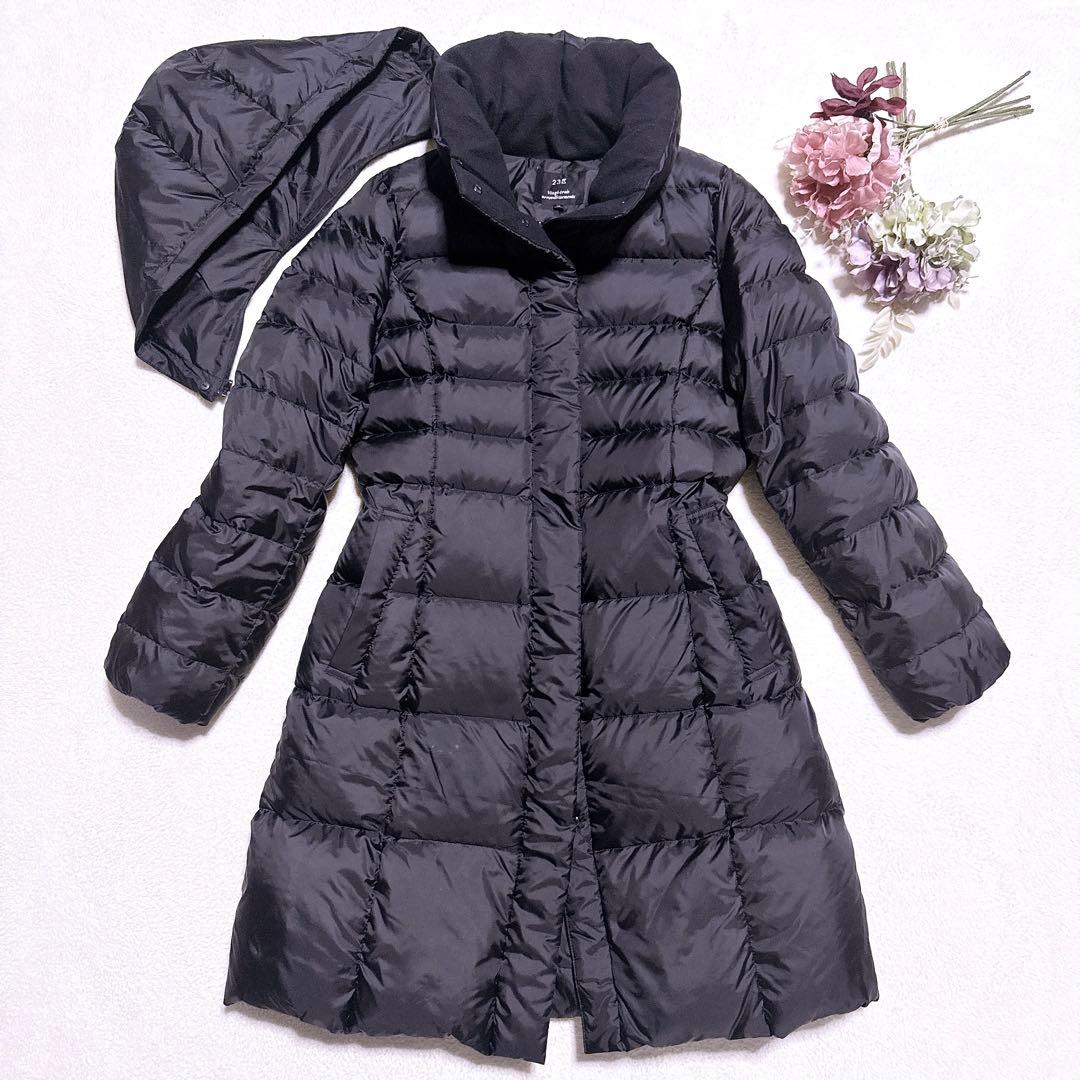 極美品】23区 ダウンコート ロング Aライン 2way 大きいサイズ L 黒