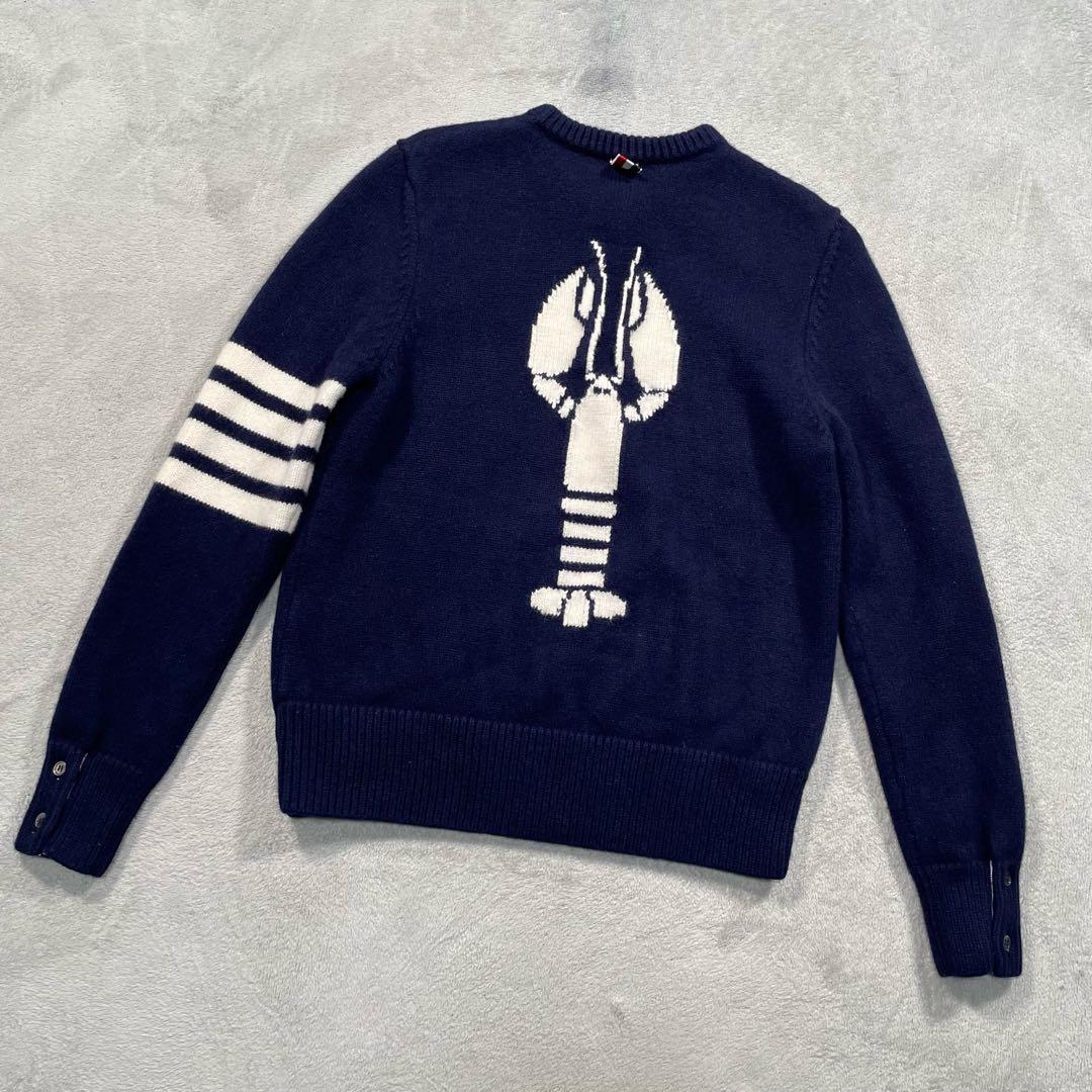 トムブラウン　4bar クルーネックニット　ロブスター　ネイビー　1 トムブラウン 4bar クルーネックニット ロブスター ネイビー 1 - メルカリ