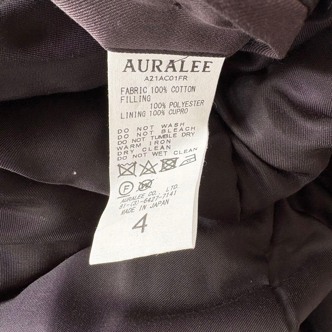 AURALEE シャンブレーツイル 中綿 ステンカラー パテッド コート