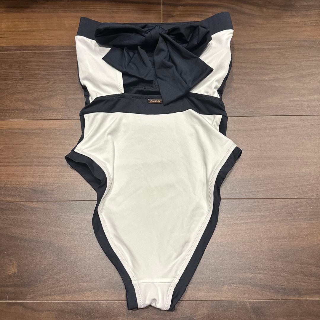 エイミーイストワールド新品未使用 モノトーンリボン付きハイウエスト水着