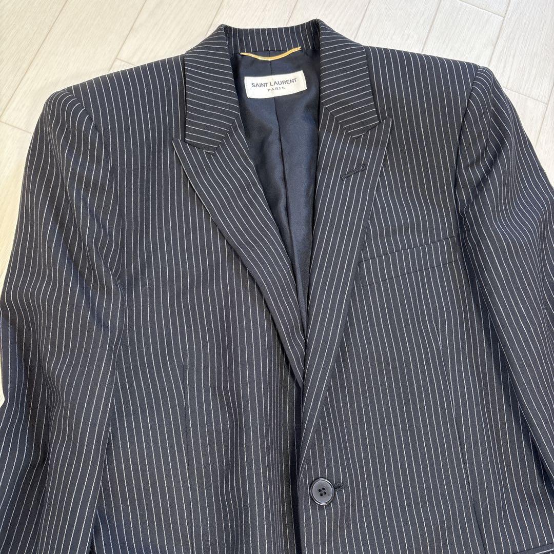 美品 サンローランパリ エディ期 ストライプ テーラードジャケット36