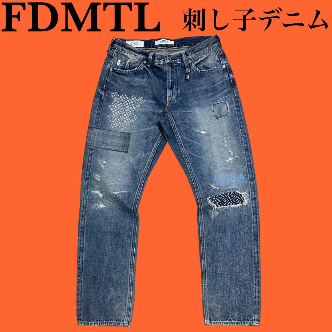FDMTL ファンダメンタル 刺し子 加工デニム パンツ Fundamental 中古・古着通販】FDMTL (ファンダメンタル) ダメージ加工刺し子パッチ