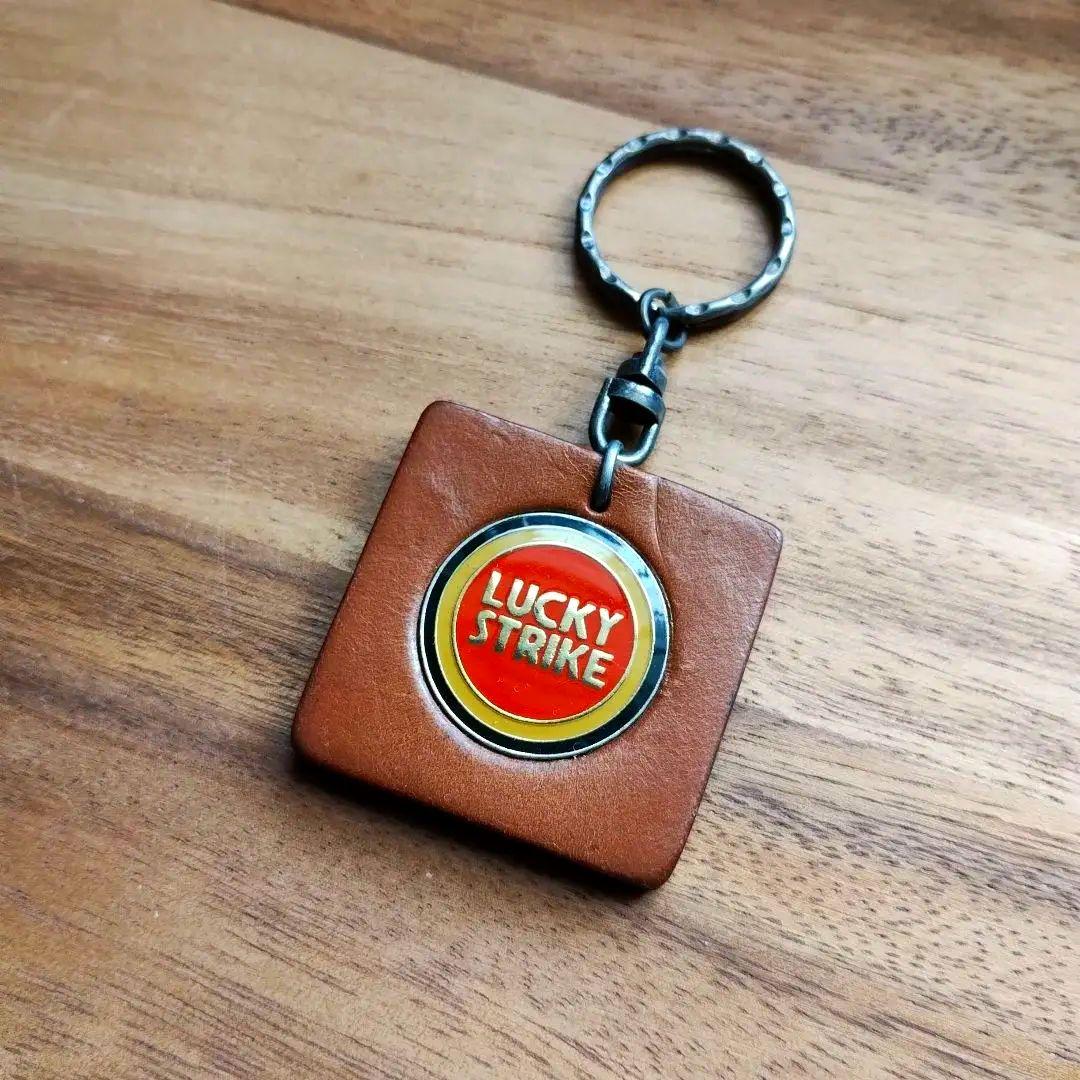 ラッキーストライク キーホルダー 希少 本革 - メルカリ