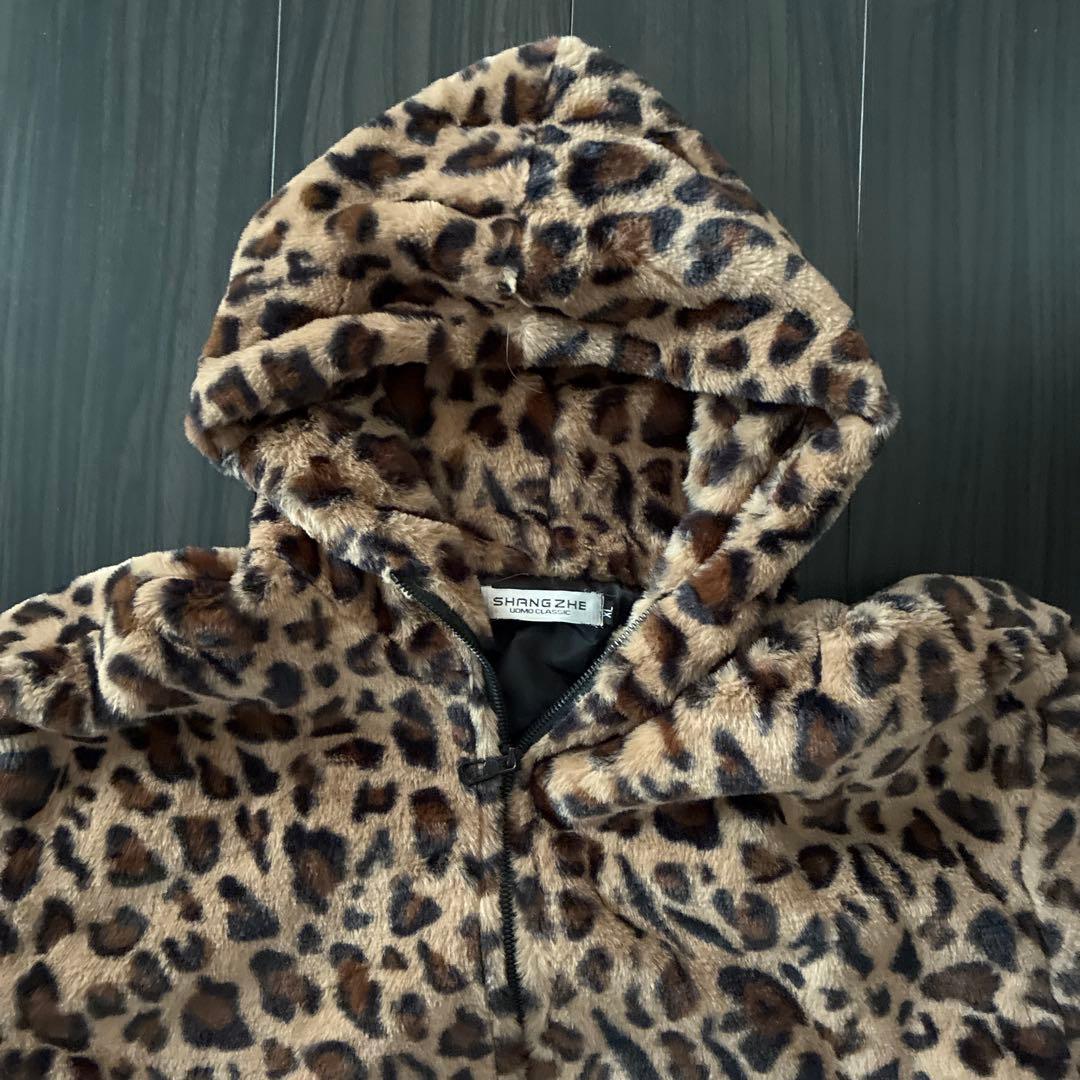 SHANGZHE ヒョウ柄フリースジャケットXLサイズ新品未使用 - メルカリ