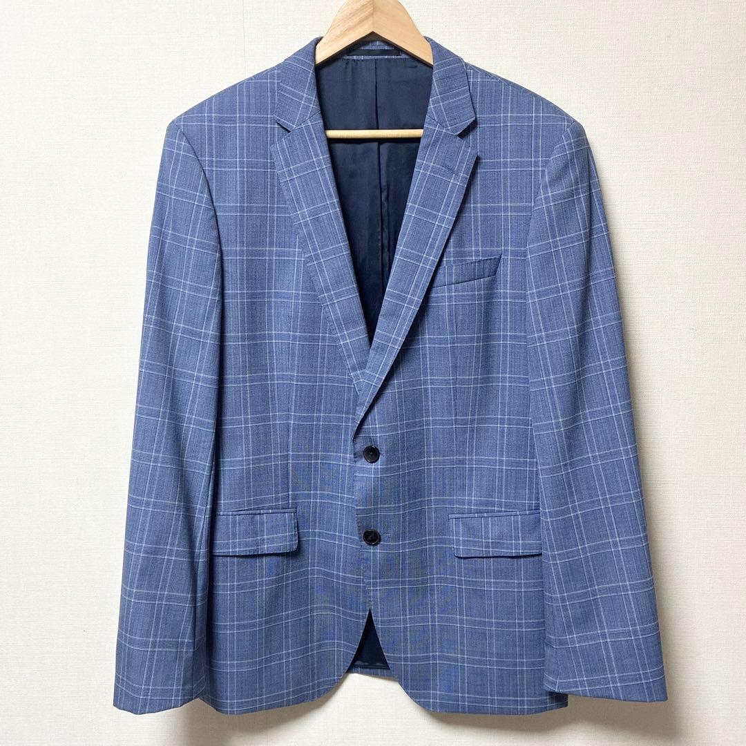 美品 現行タグ ヒューゴボス カルロバルベラ セットアップスーツ 青