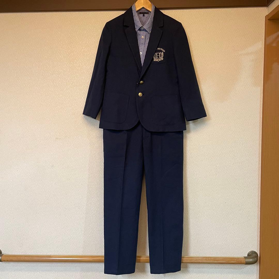 トミーヒルフィガー スーツ 150-165 ネイビー セットアップ 卒業式