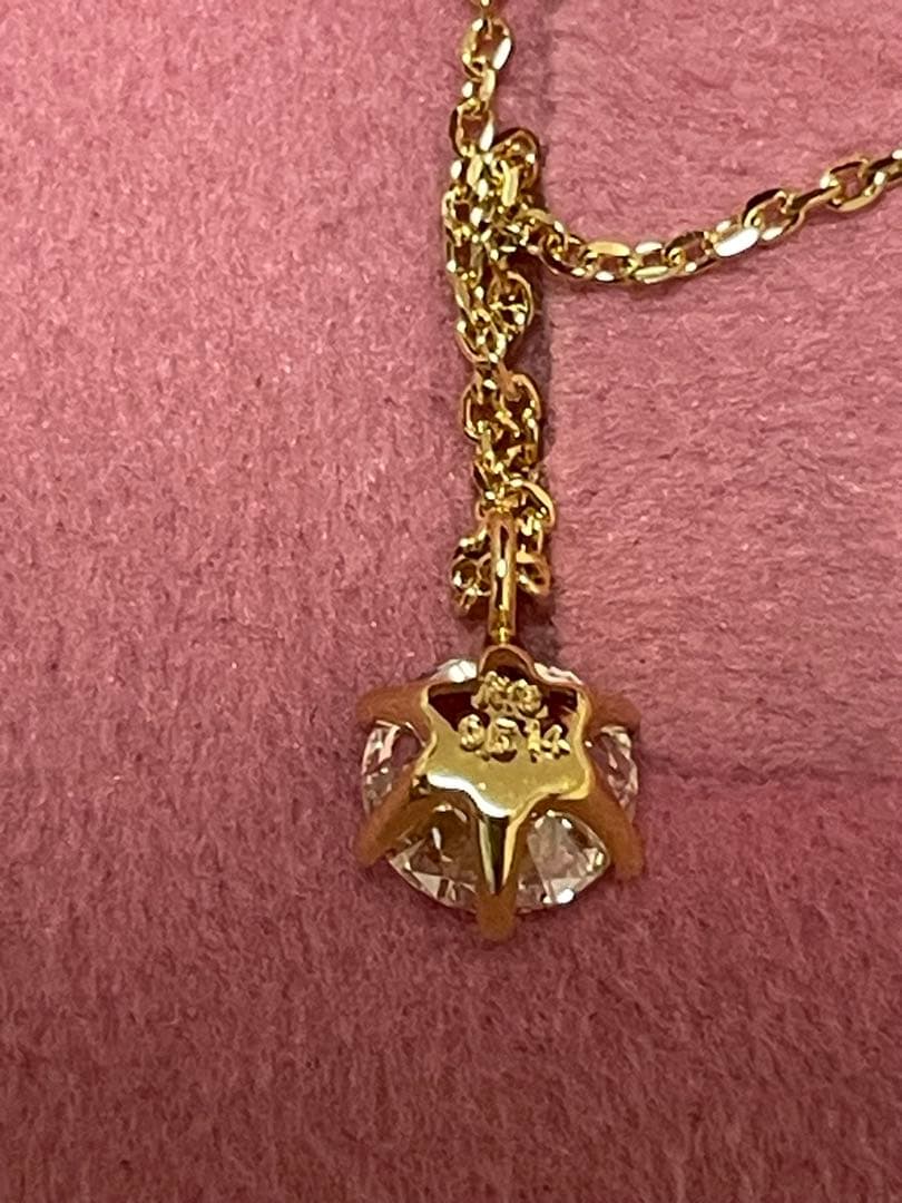 天然 ダイヤモンド F VS 一粒ネックレス 0.514ct K18YG