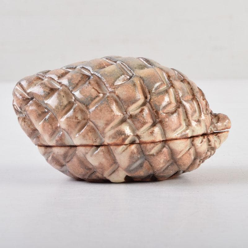 茶道具 萩焼 十三代 田原陶兵衛造 松実香合 共布共箱