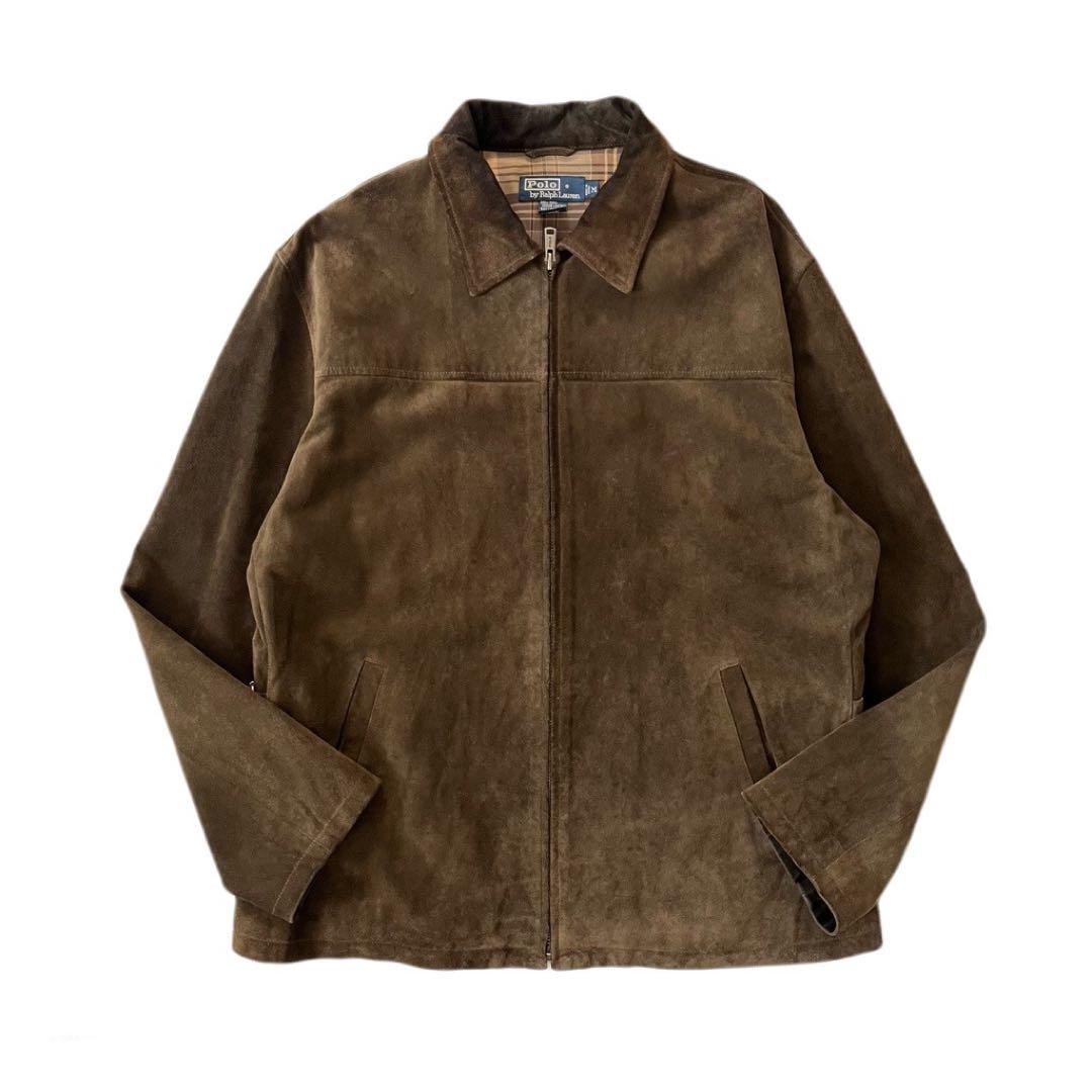 90s ralph lauren ラルフローレン レザー スエード ジャケット - メルカリ