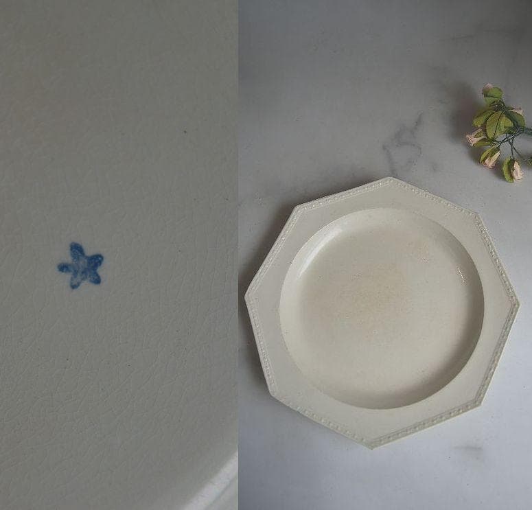 美品1804年　初期ショワジー　ファイアンスフィーヌ　オクトゴナル　デセール平皿 美品1804年 初期ショワジー ファイアンスフィーヌ オクトゴナル