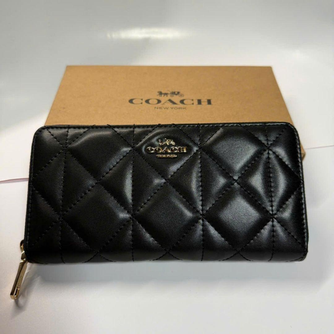 コーチ 長財布 F53637 ブラック キルティング - メルカリ