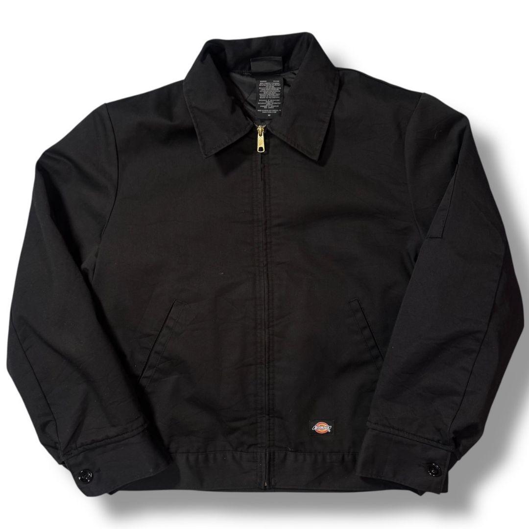 古着 00s Dickies ワークジャケット ブラック キルティング 無地 90年代 Dickies ディッキーズ 無地 キルティングライナー ワーク
