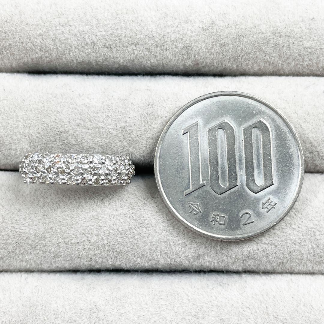 Pt900 天然ダイヤモンド 0.50ct パヴェリング