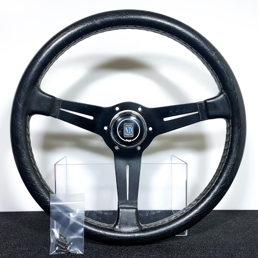 希少 オールド ナルディ クラシック レザーステアリング 新品ホーンボタンネジ付 希少 オールド ナルディ クラシック レザーステアリング 新品ホーン