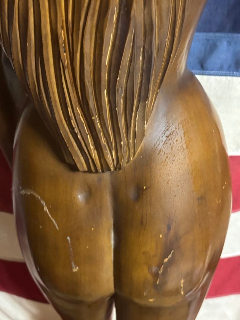 ビンテージ6070s頃等身大木彫りセクシーエロ女体レアは美人はプレイボーイ