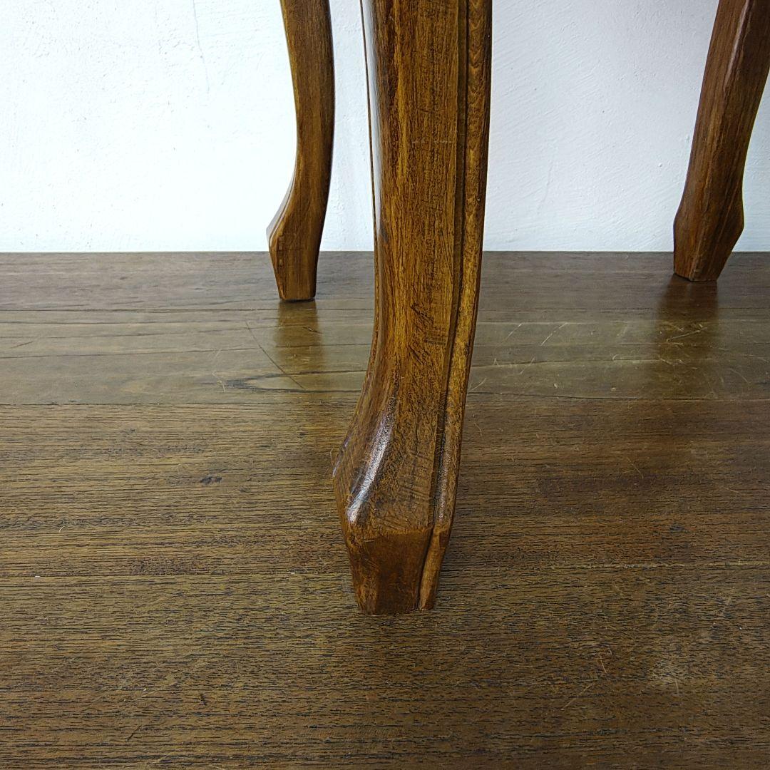 オールドキリム 木製 オーク材 猫足 スツール 椅子 - メルカリ