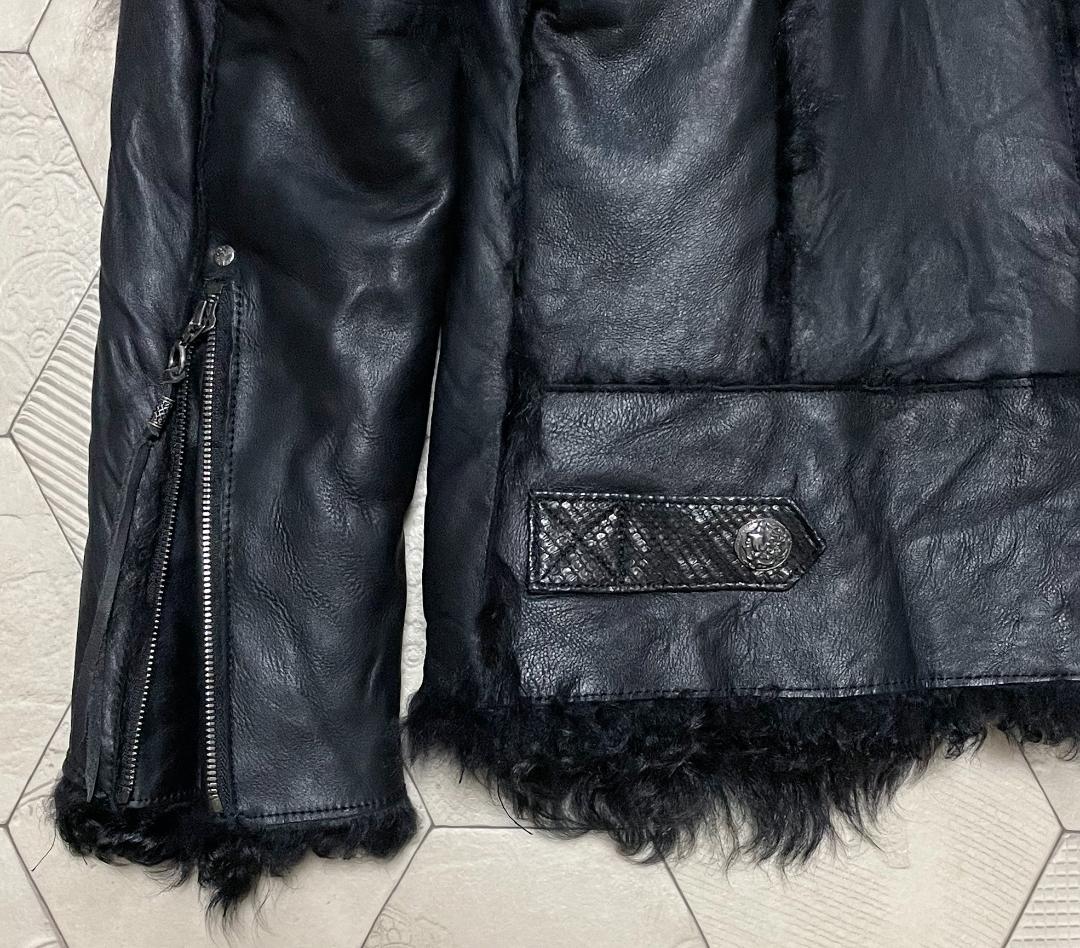 定価30万円 極美品 シェラック SCHORL 蛇革xムートンライダース黒46