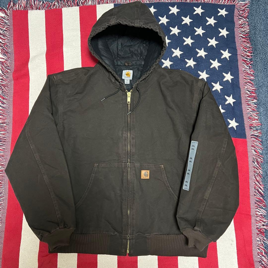 90s carhartt ダックアクティブジャケット デッドストック ブラウン