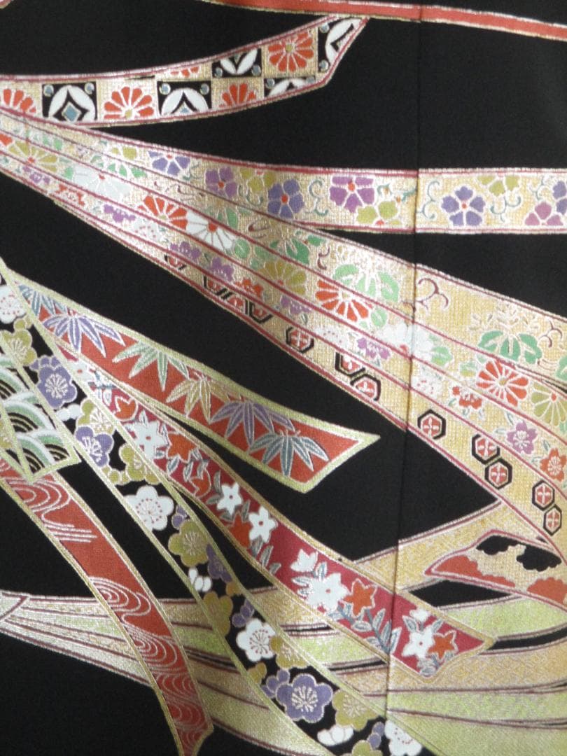 L～2Lサイズ黒留袖からの着物リメイクドレスです 着丈120cm L