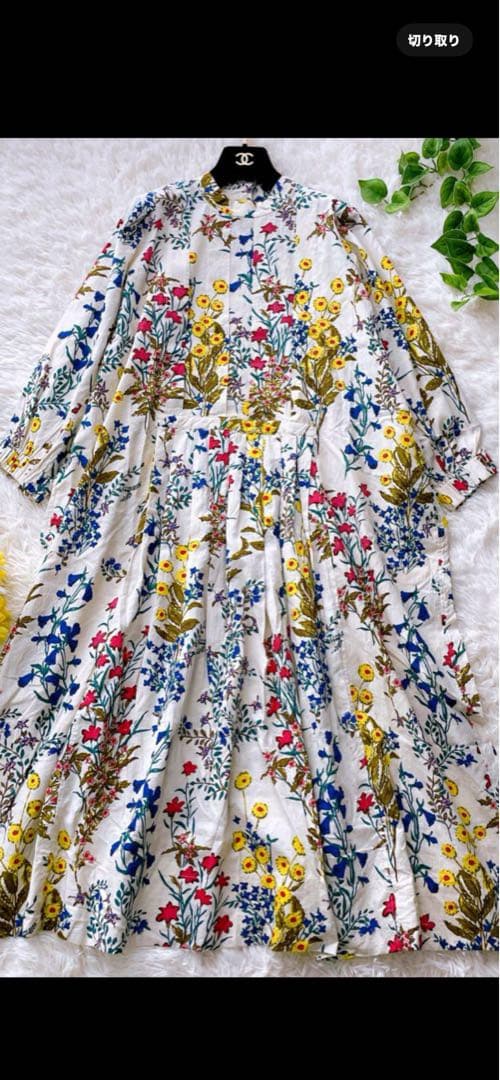 45r 花柄刺繍ワンピース