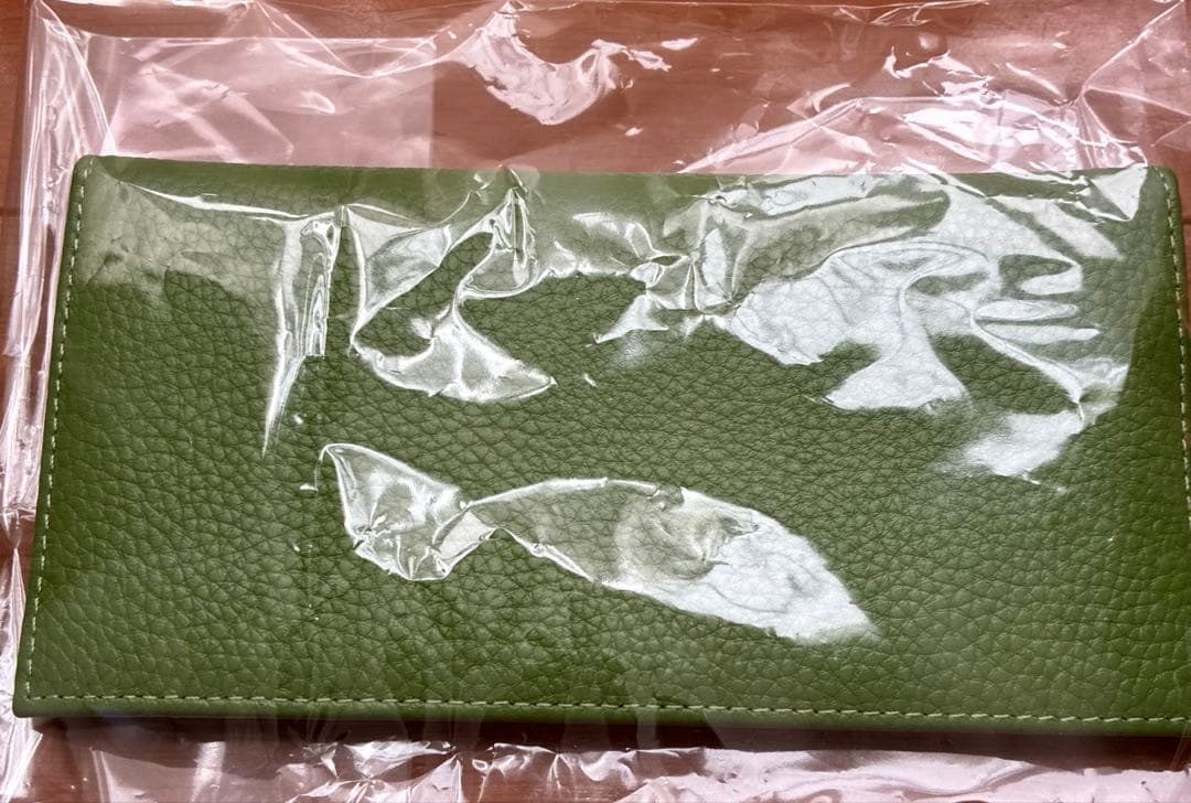 ☆開運 牛革皇居財布 長財布 グリーン ジッパーポケット付き - メルカリ