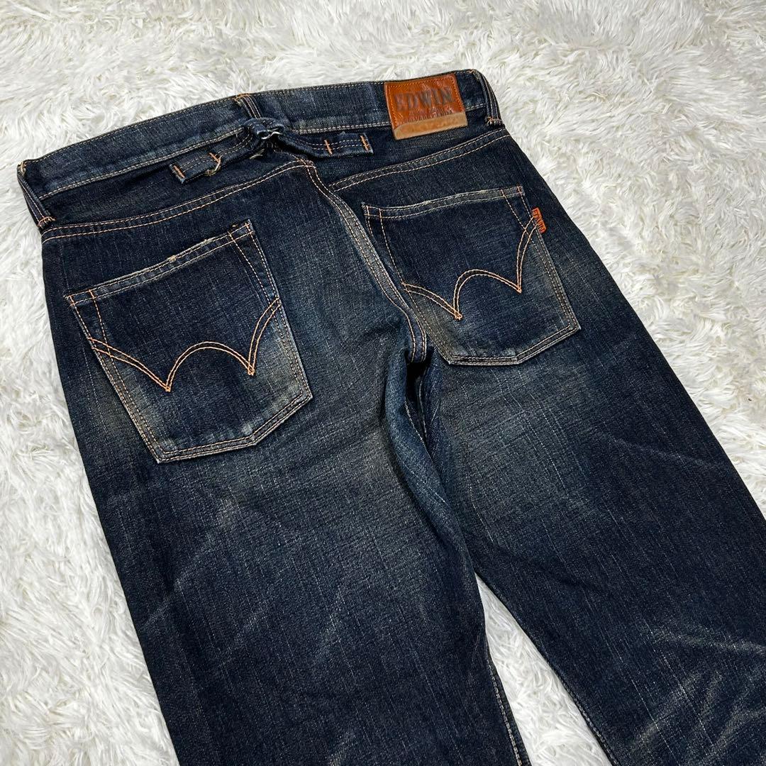 EDWIN 505ZXX デニム シンチバック W32 濃紺 ヒゲ ハチノス - メルカリ