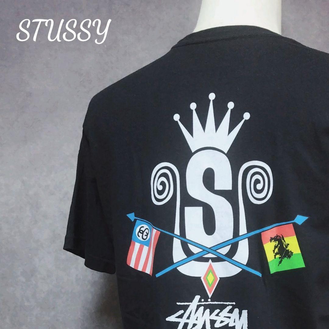 STUSSY Tシャツ ラスタ 復刻 クラウン 美品 Lサイズ 黒 - メルカリ