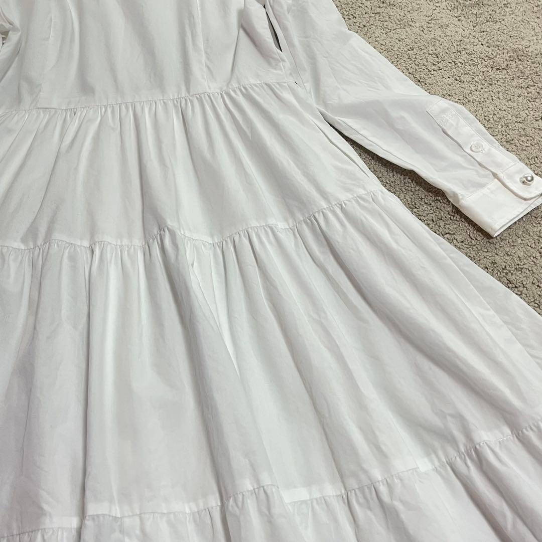 新品タグ付 千葉由佳✕Chesty フラワーレースシャツワンピース 白　サイズ1