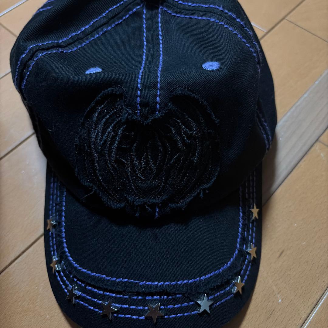 ec melodi キャップ 黒紫 - メルカリ