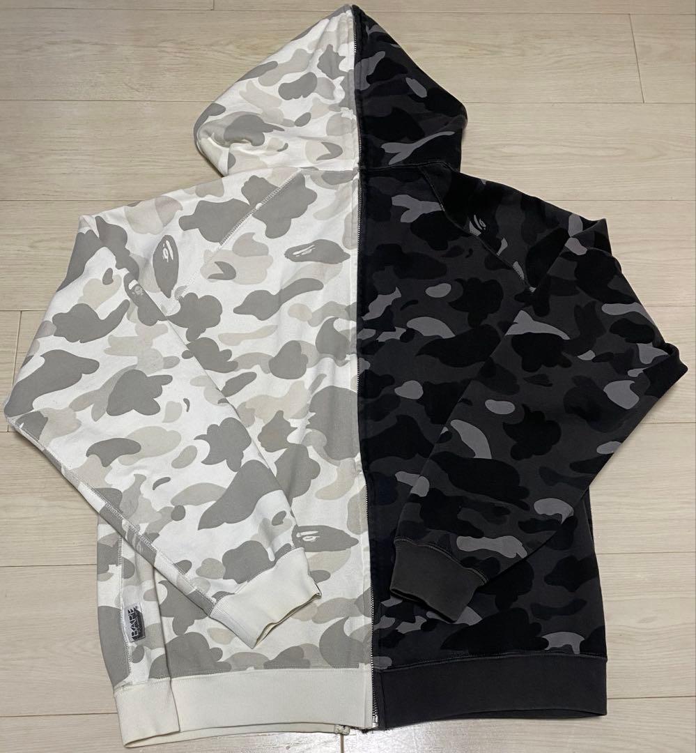 希少】ツートン迷彩カモパーカー M 正規品 エイプ BAPE ブラック