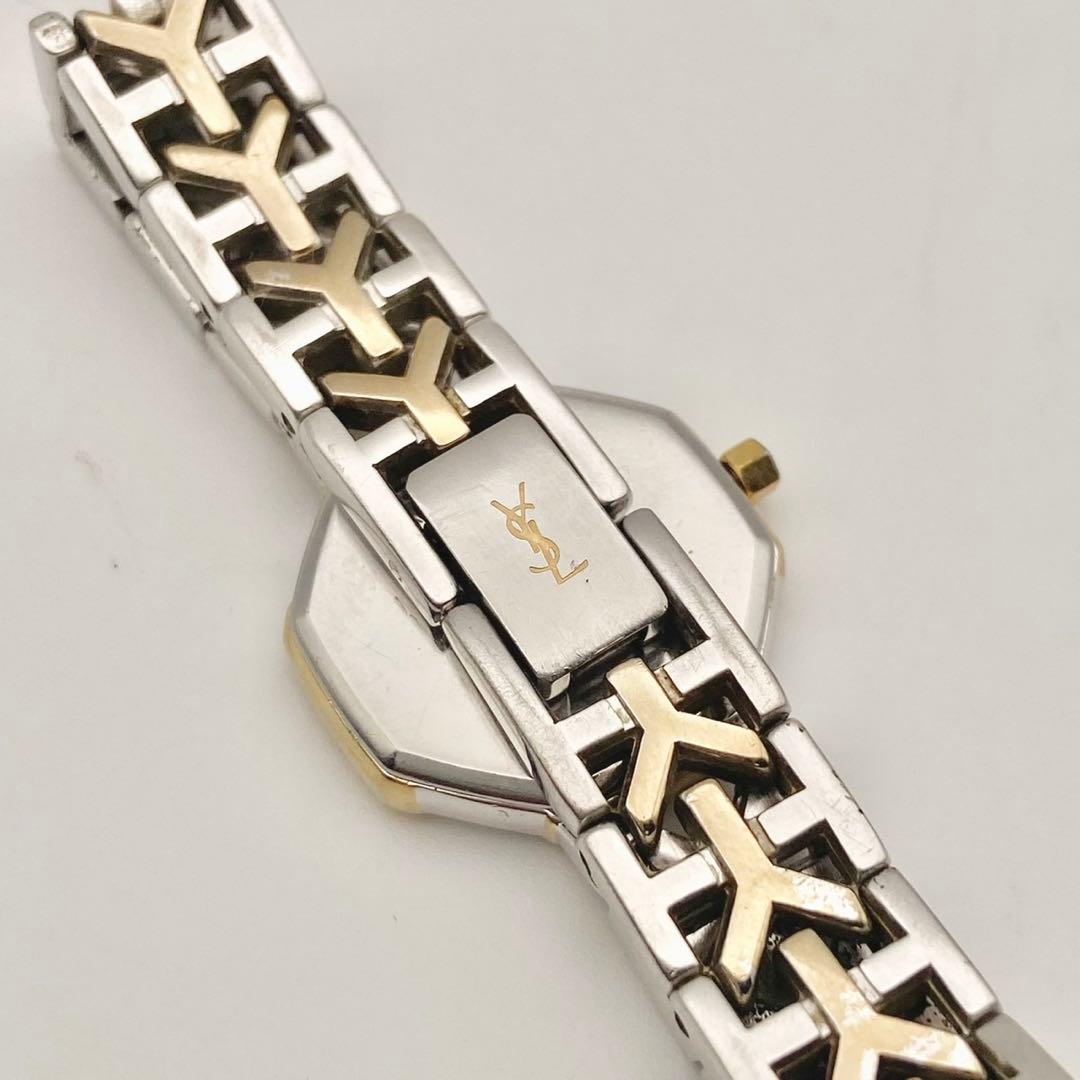 稼働品】イヴサンローラン コンビ オクタゴン 腕時計 新品電池 2200