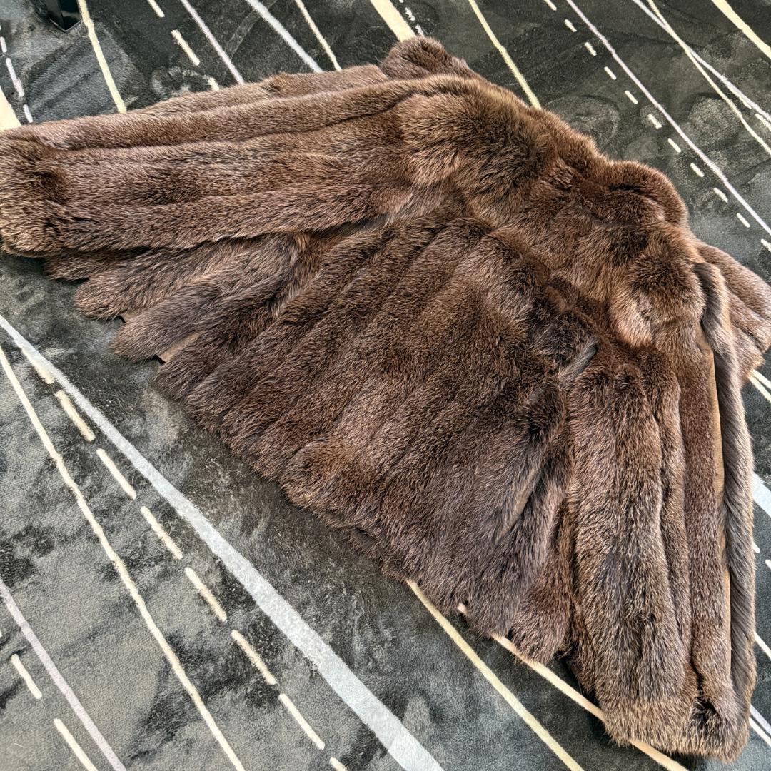 SAGAFOX ブラウン染め もふもふ サガフォックス リアルファーコート