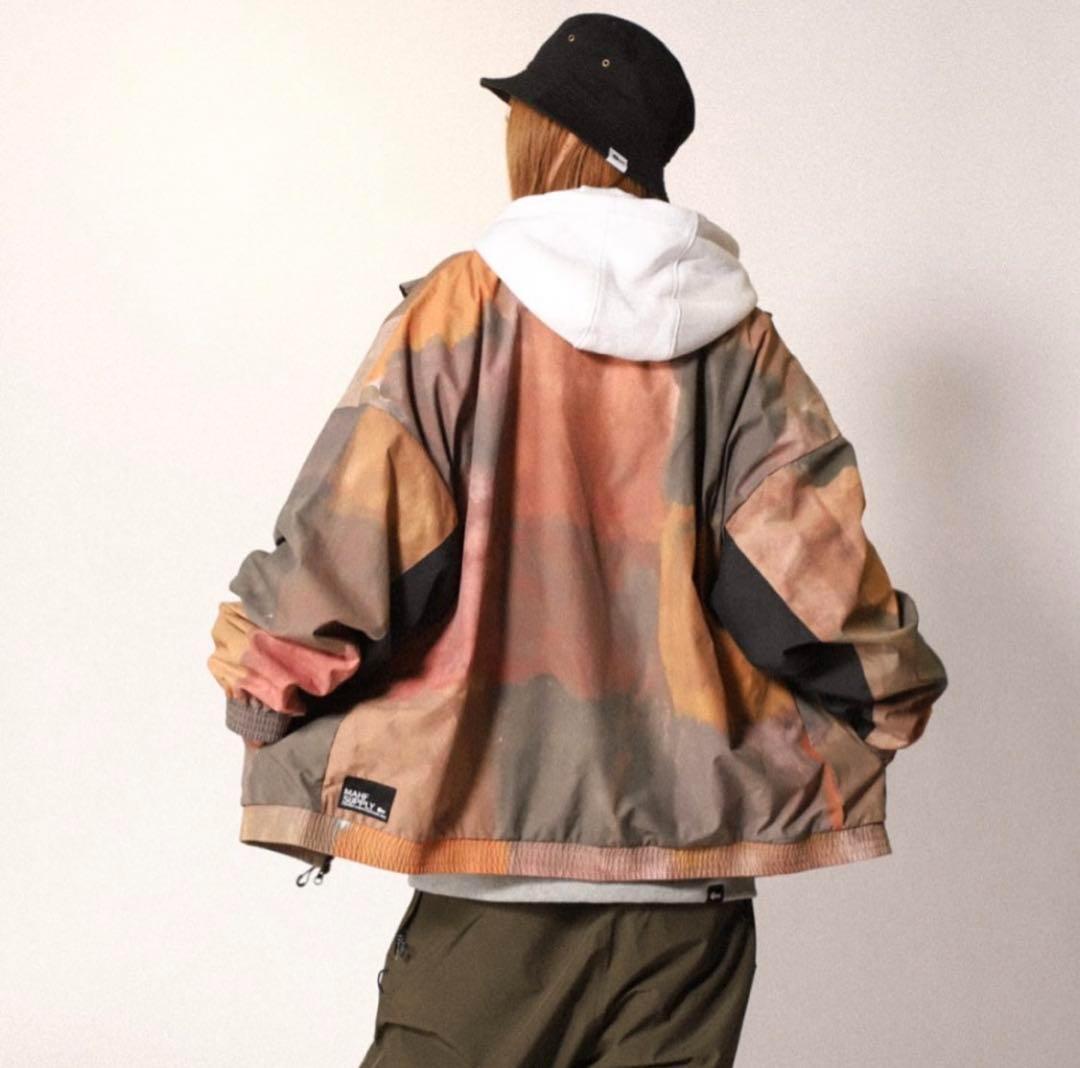 MAHF ブロック柄 ブルゾン ジャケット XXL