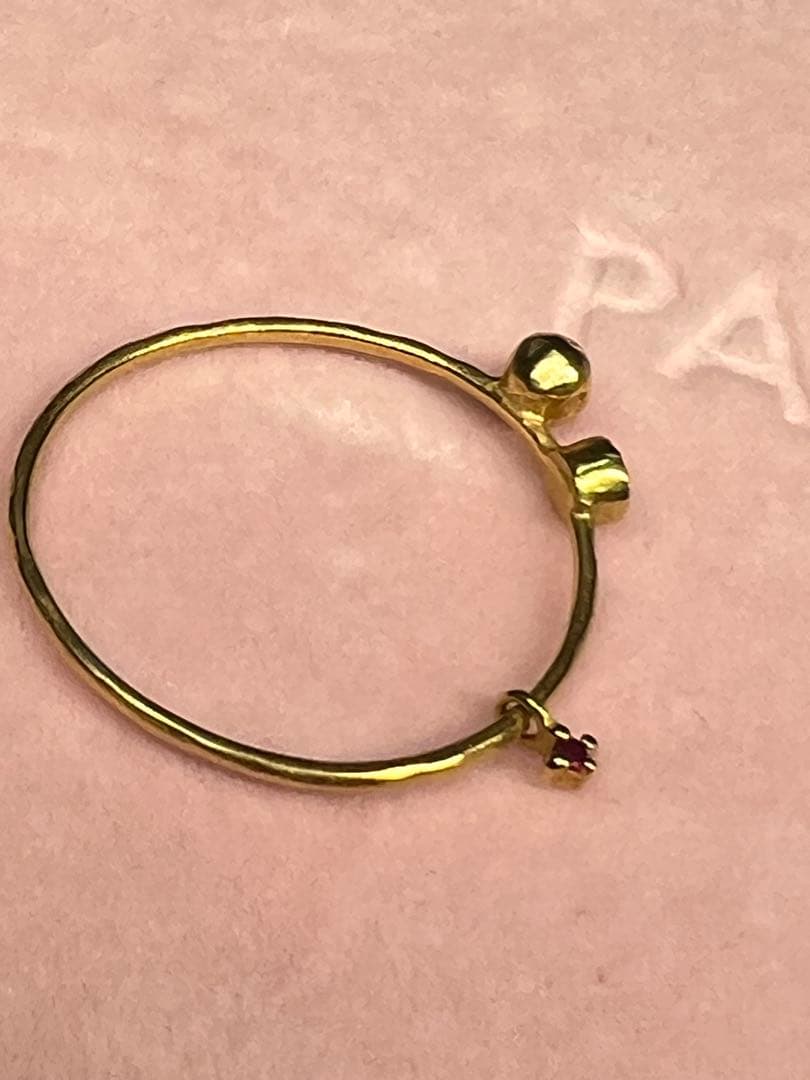 little emblem ダイア ルビー スカルリング 10号 k18 e.m. little