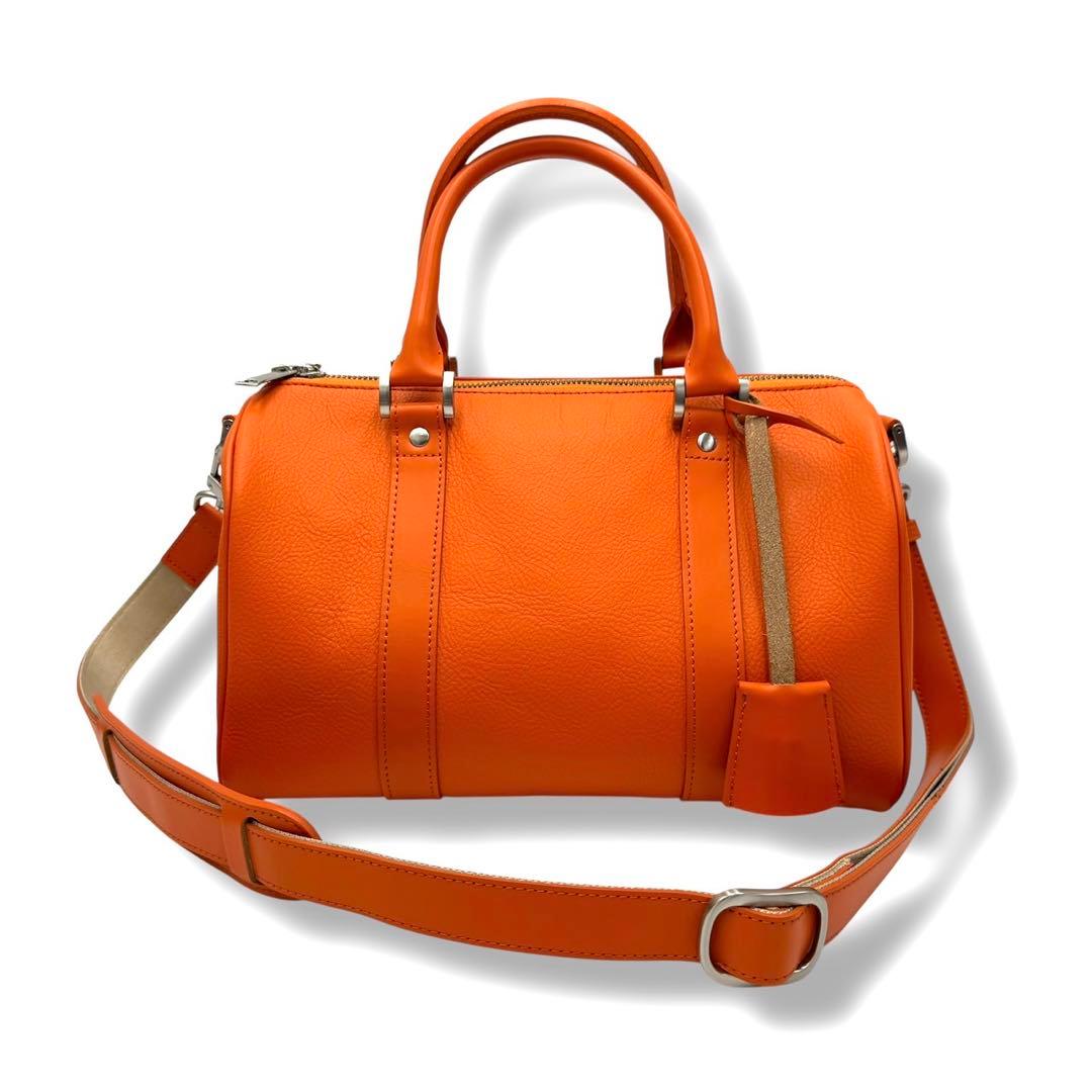 美品 MB ハイエンドレザーショルダーバッグ オレンジ - メルカリ