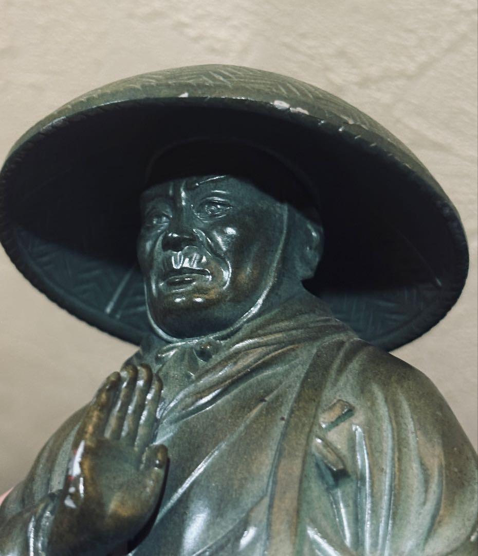 仏教美術 親鸞聖人像 古美術品 金属製 置物 約25cm 浄土真宗 ブロンズ