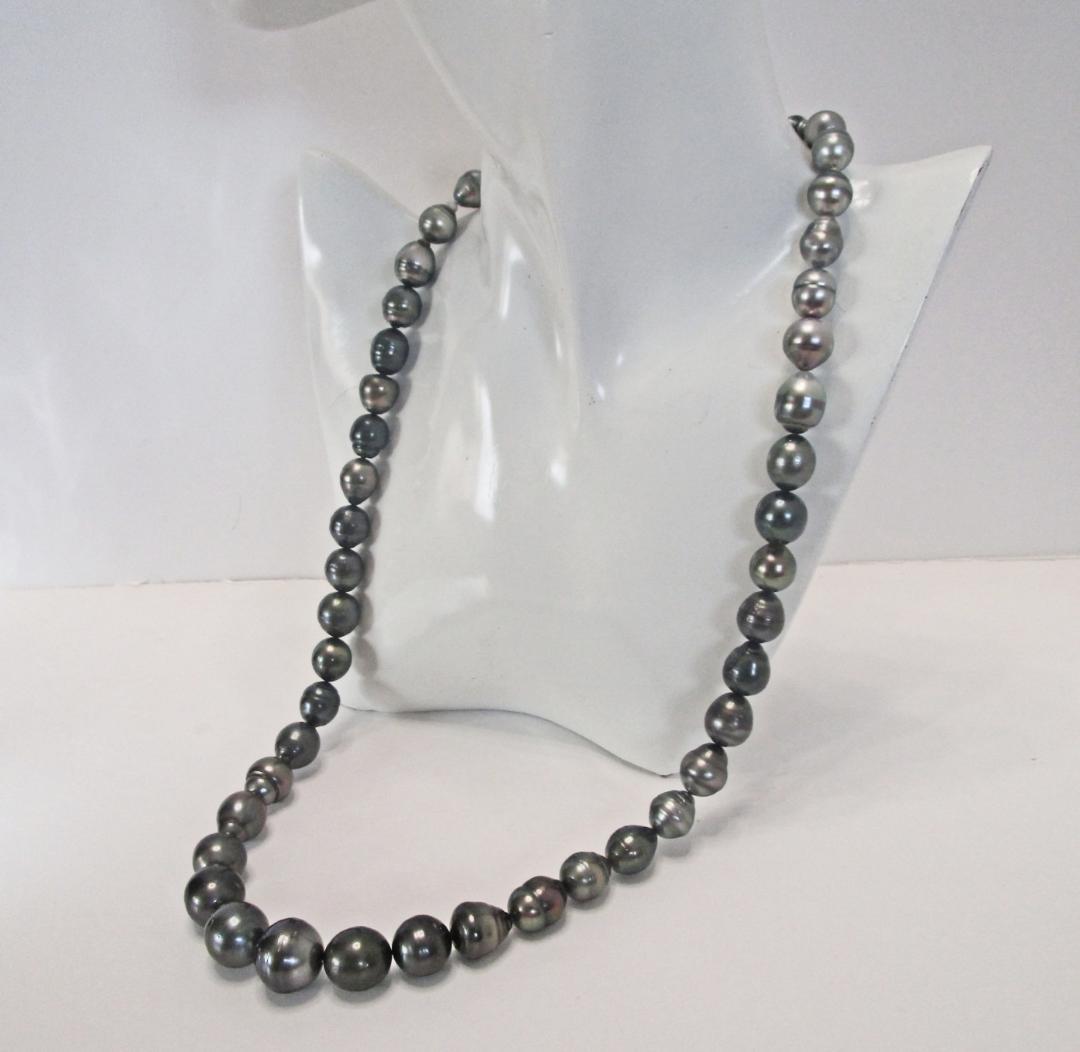 セール☆ 希少☆黒蝶本真珠ロングネックレス ９-１５.５mm 鑑別付