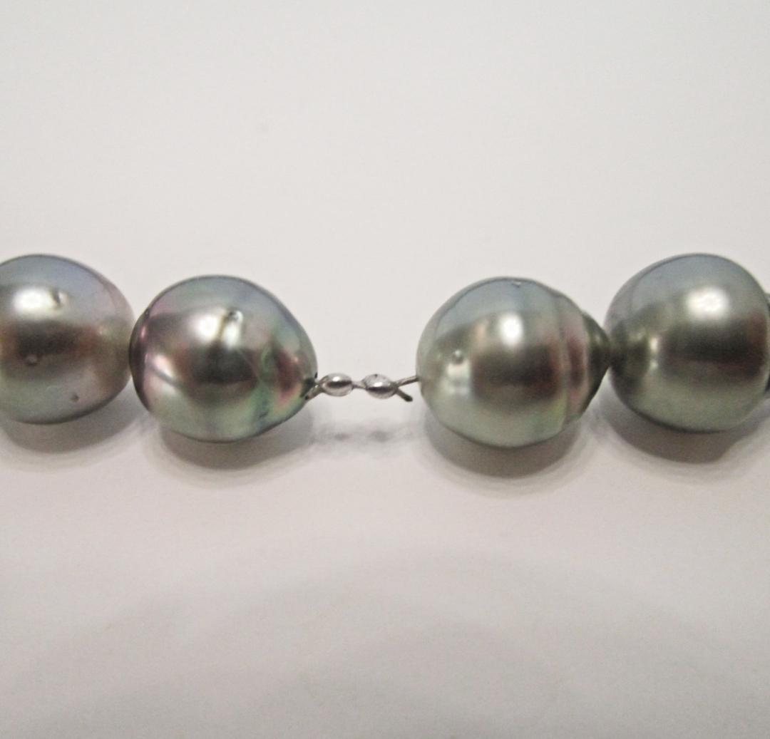 セール☆ 希少☆黒蝶本真珠ロングネックレス ９-１５.５mm 鑑別付