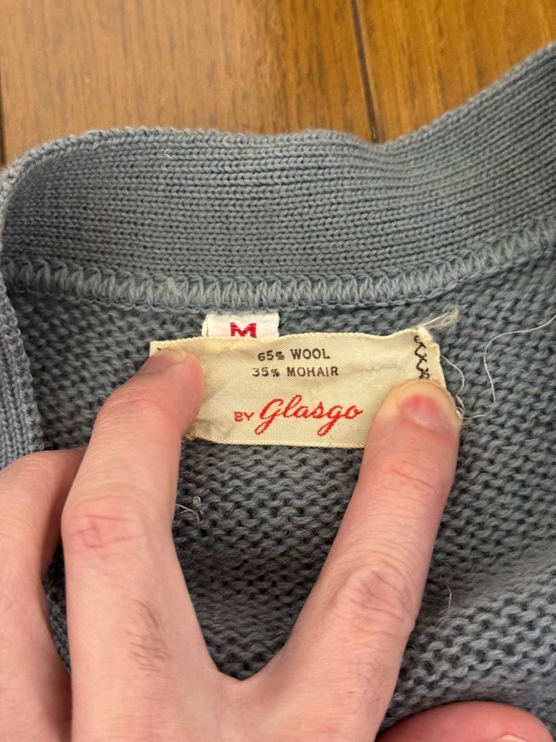 毛足長め　vintage モヘアカーディガン　 ″glasgo″ 60s