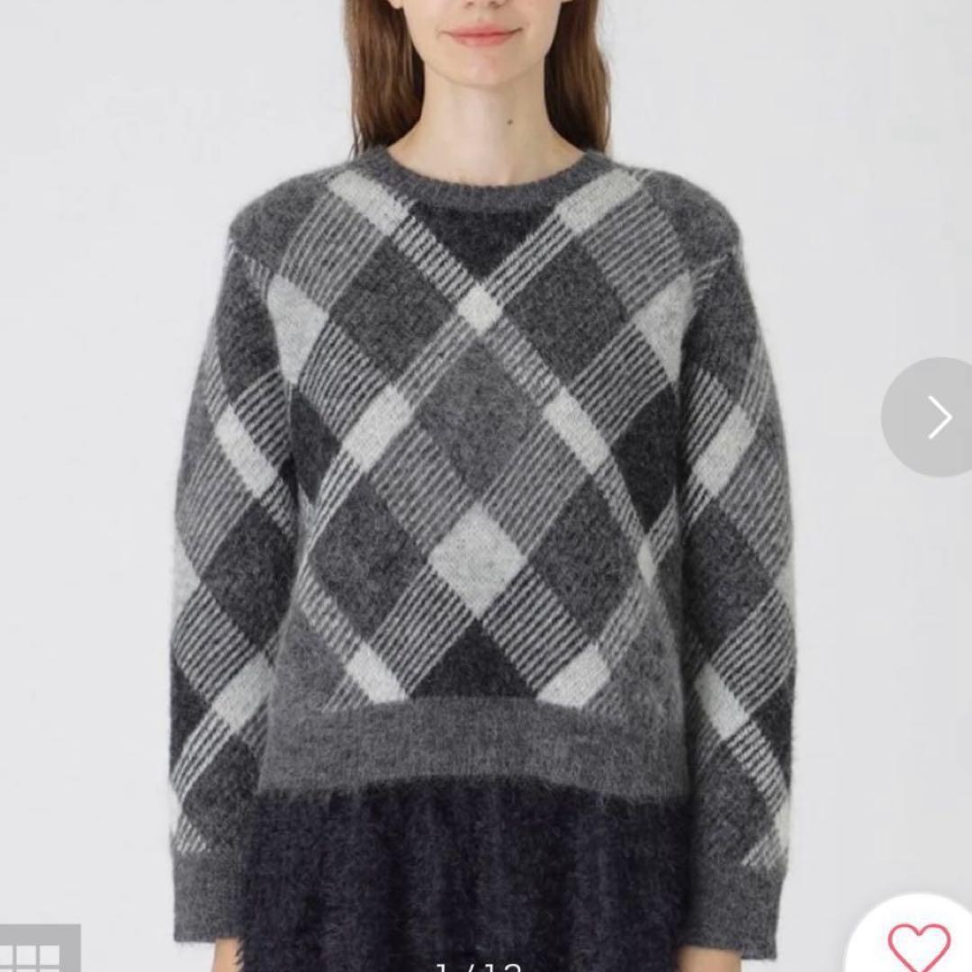 【新品】ブルーレーベル クレストブリッジ ニットプルオーバー グレー 38 ブルーレーベルクレストブリッジ BLUE LABEL CRESTBRIDGE 両畦ニット