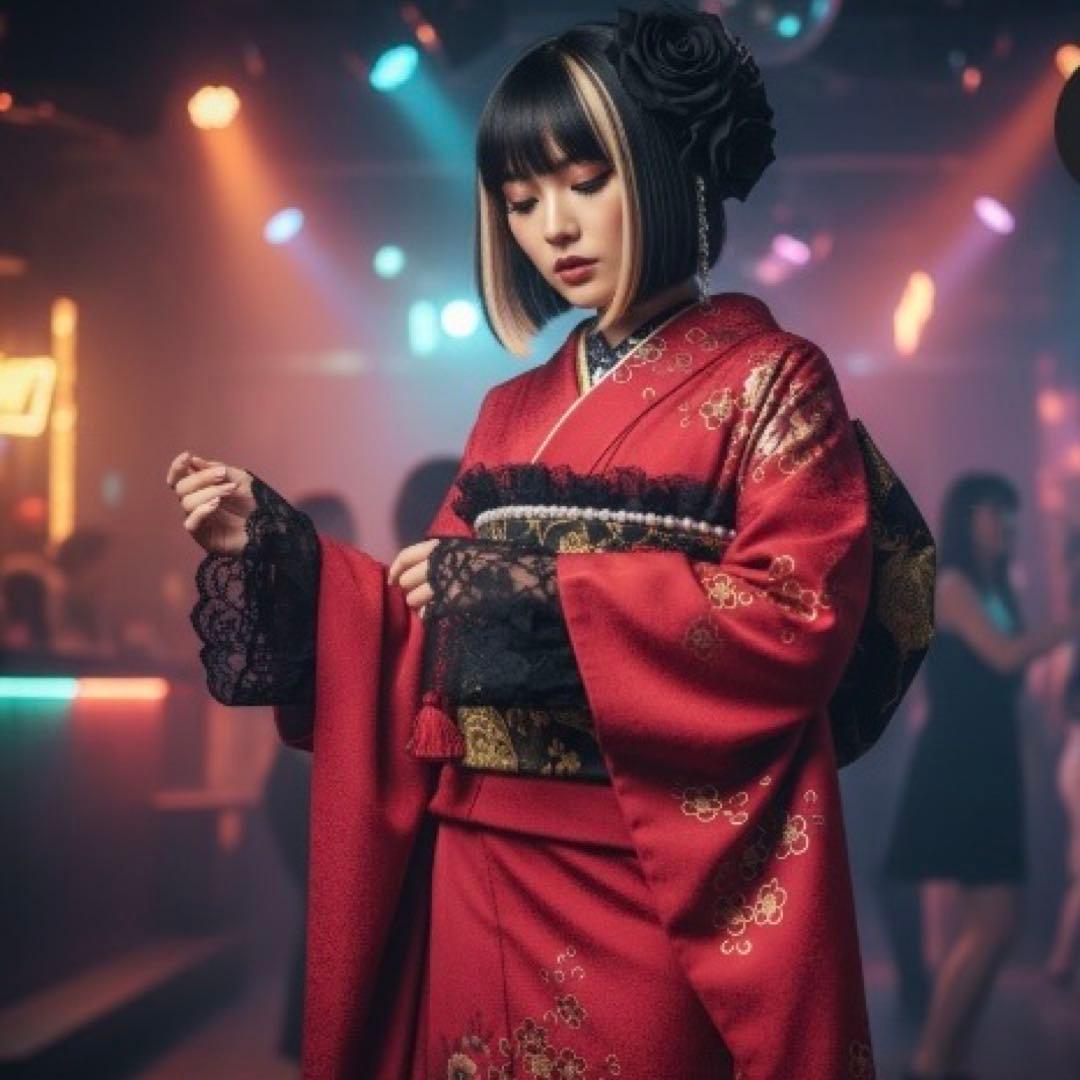 振袖豪華11点フルセット　赤系　金彩　刺繍　成人式　お正月　結婚式　いしげ 振袖セット 赤系 金色 桜 梅 花 鹿の子 松 絵羽柄 正絹 西陣織 パール