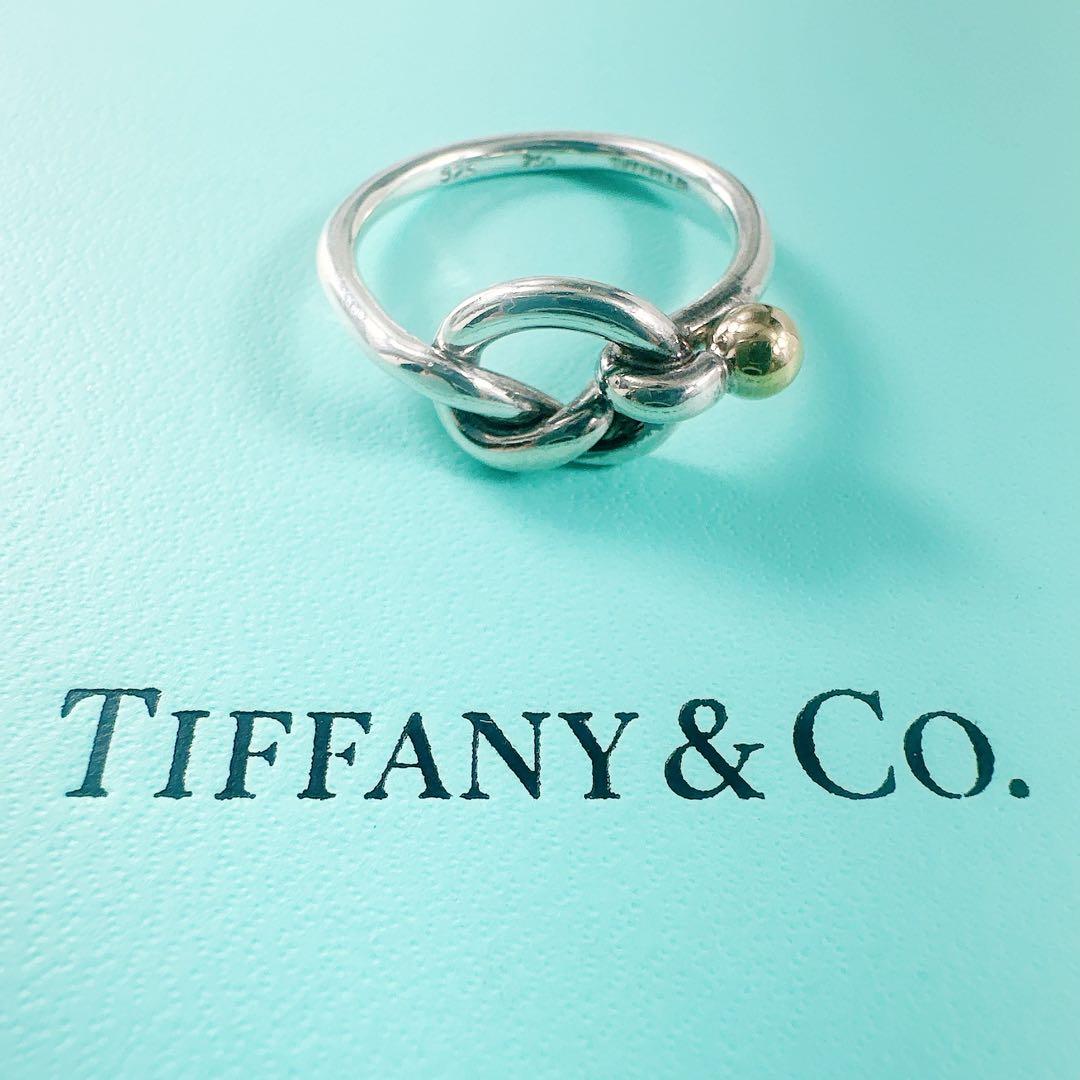 廃盤】 TIFFANY&Co ティファニー リング ラブノット コンビ 15号